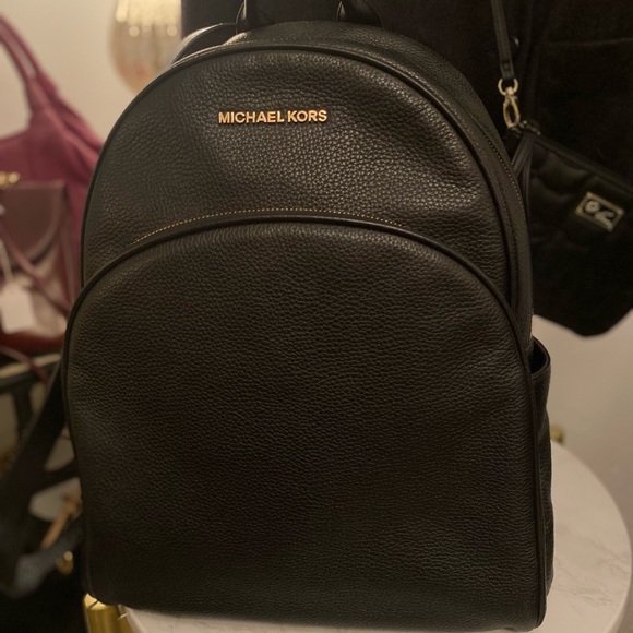 Michael Kors Black Pebbled Leather Backpack - Picture 1 of 3